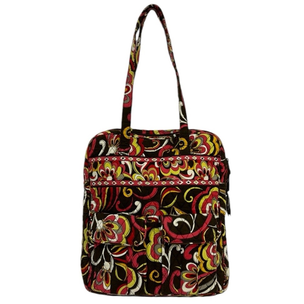 Vera Bradley Puccini Double Handle Shoulder Tote Purse Bag Double Front Pockets